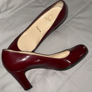 Christian Louboutin Maroon Simple Round Toe Pump